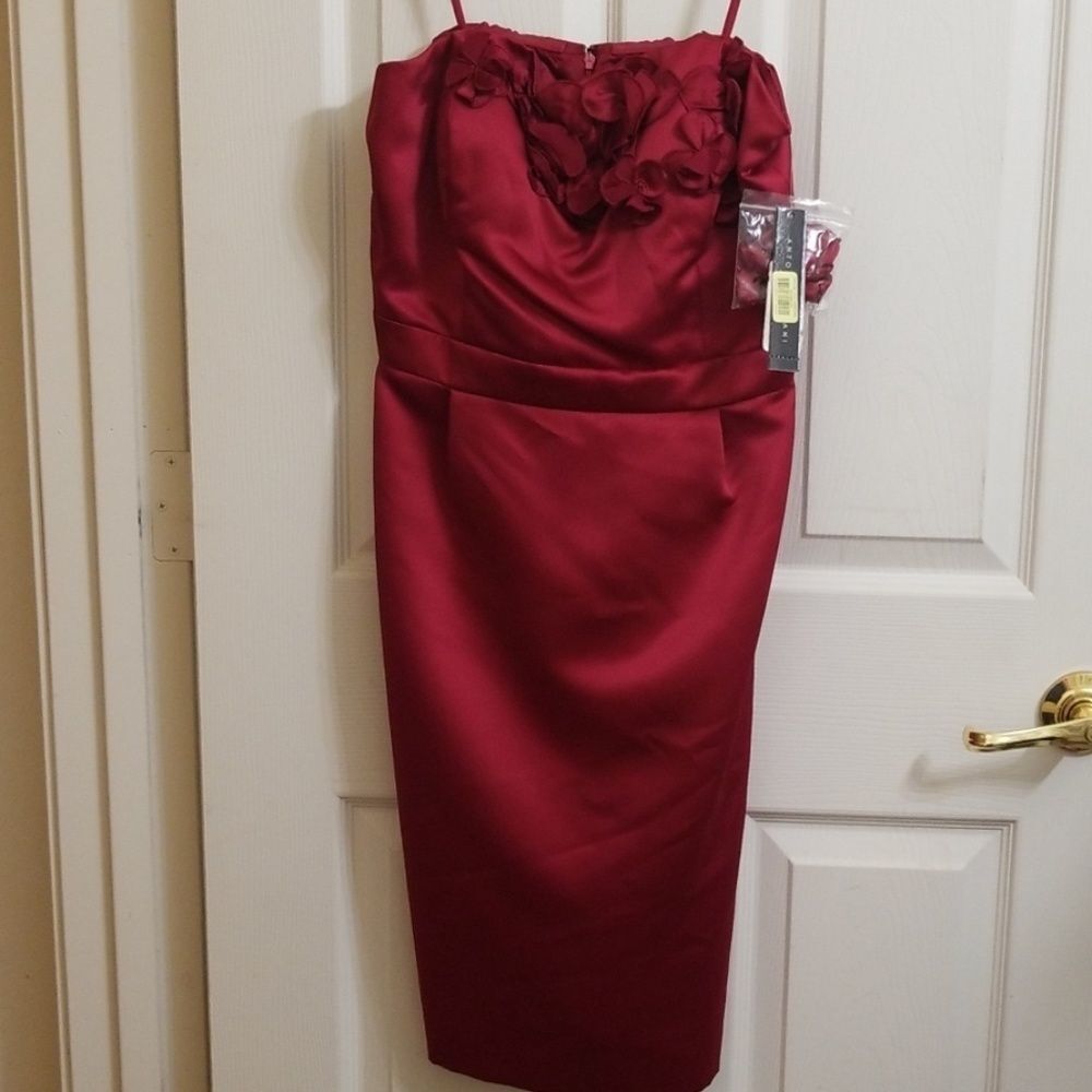 Antonio Melani Watson Strapless Satin Dress Ruby Red NWT Size 6